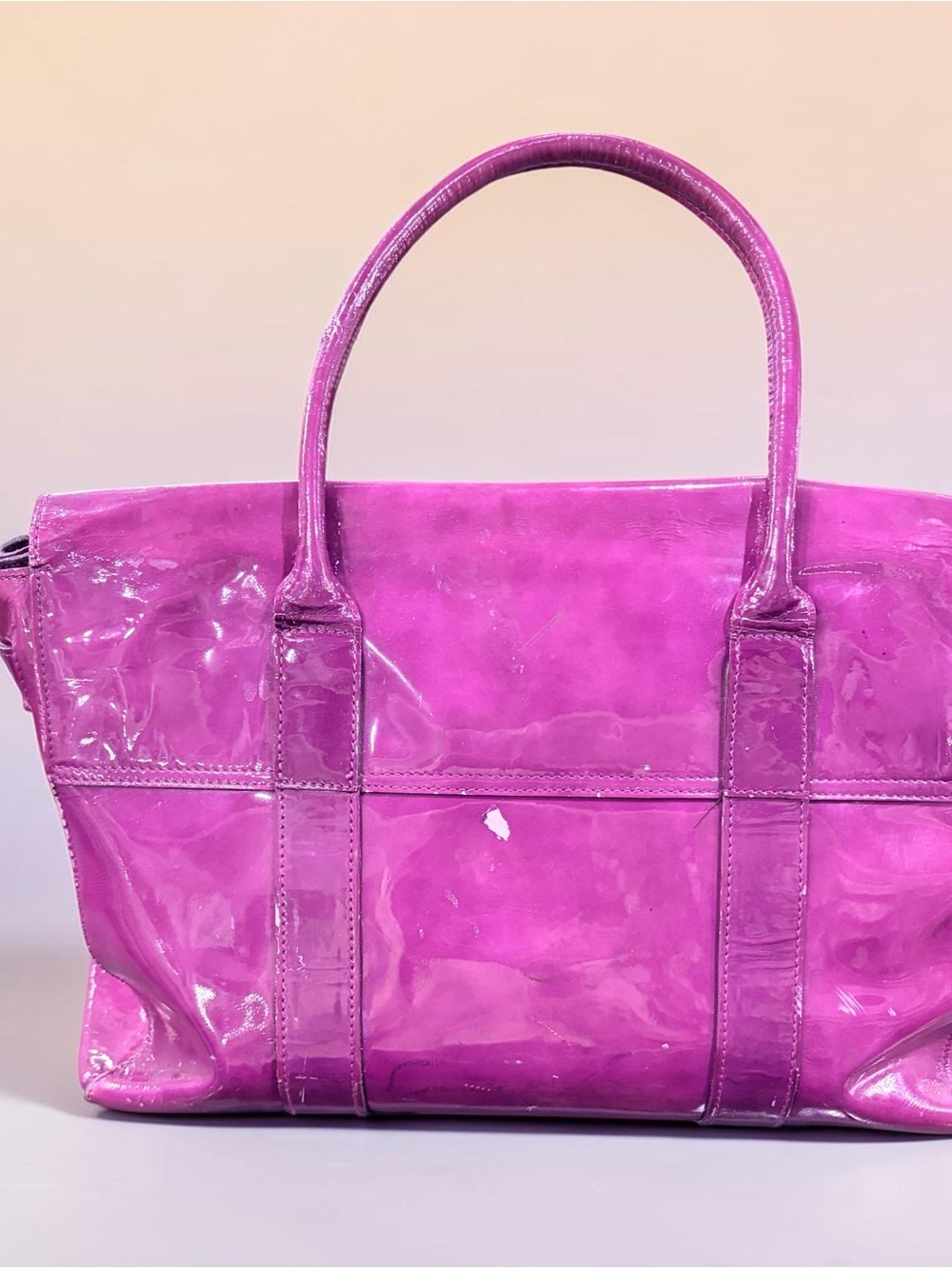 Mulberry Vintage Purple Patent Leather Bayswater Satchel Large - Picture 2 of 12